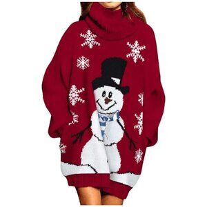 Christmas Ugly Sweater Dress  Snowman - Women’s Large NEW